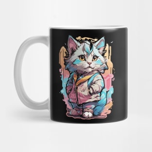 Cute Adorable Chibi Cat Design Mug